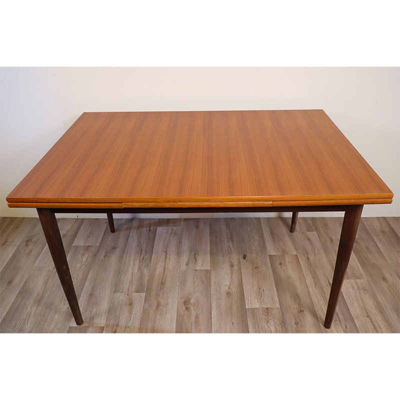 Extendable Scandinavian teak meal table around 1960