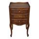 Louis XV bedside table, 3 drawers, bordered top