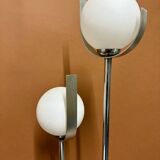 1970s opaline chrome floor lamp