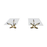Pair of brass bird coffee tables, 1970s