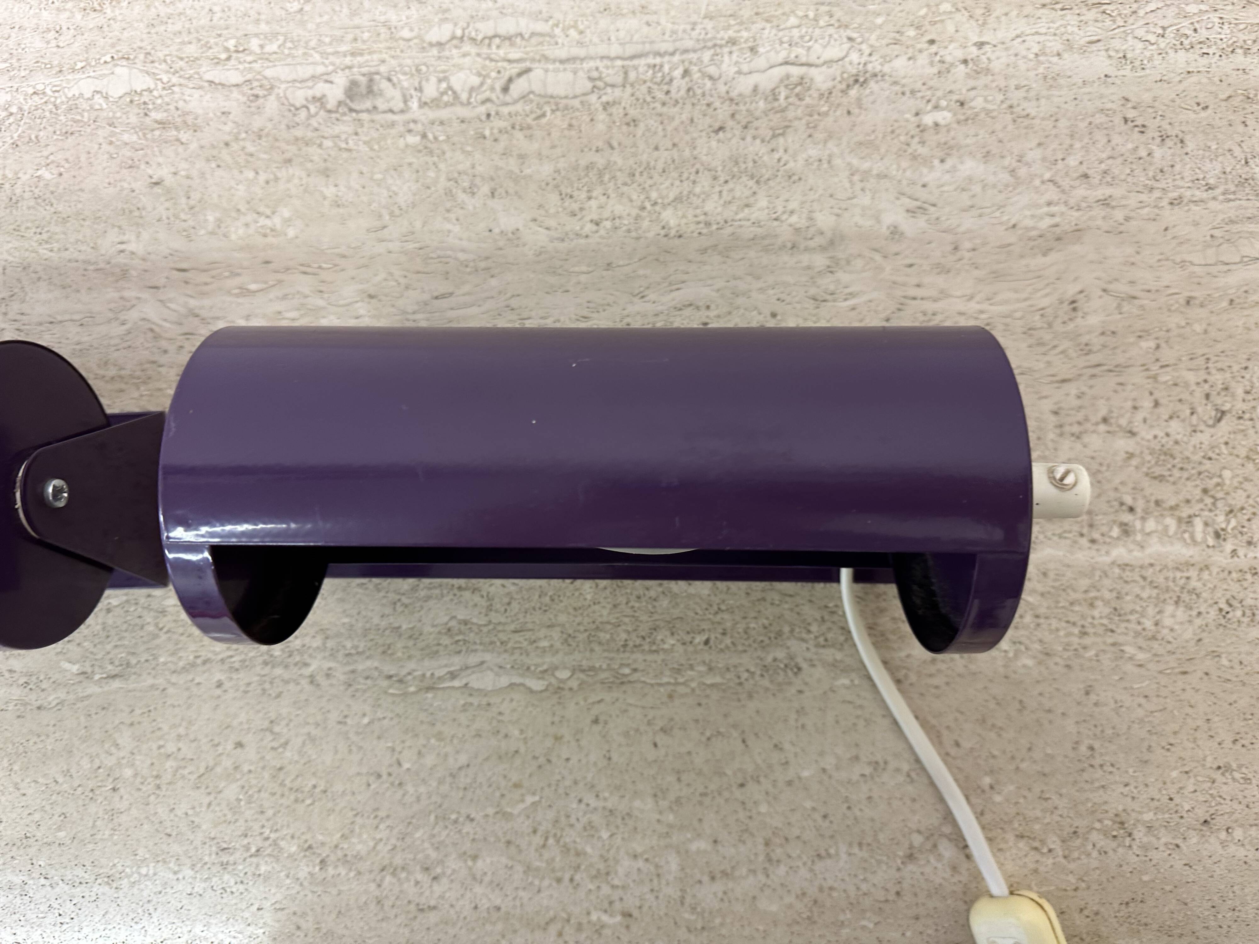 Vintage IKEA LOD V413 purple metal wall lamp bedside lamp wall lamp 1980s S