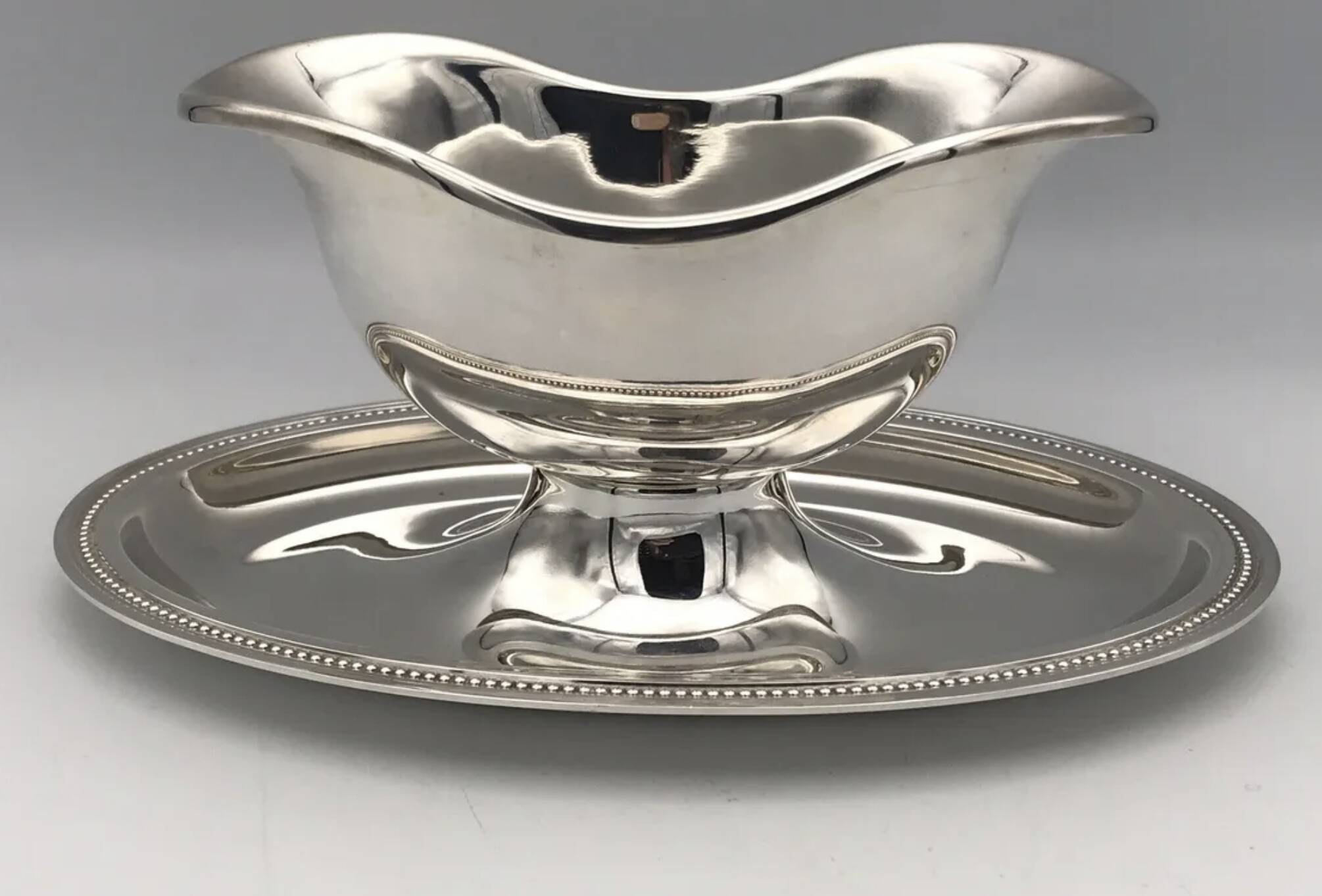 Saucière en métal argenté christofle modèle perle