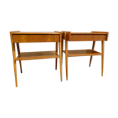 Pair of bedside teaks in AB Carlström & Co Möbelfabrik 1960