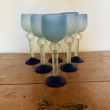 Ensemble de 6 verres à pied en pâte de verre