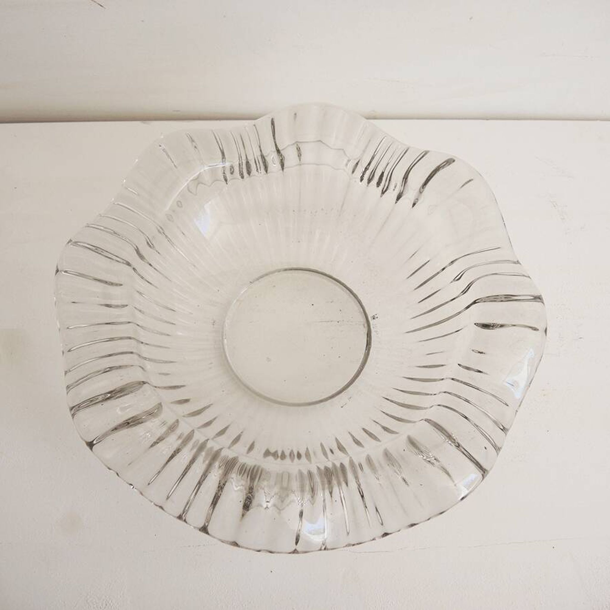 Old large bowl in crystal or glass