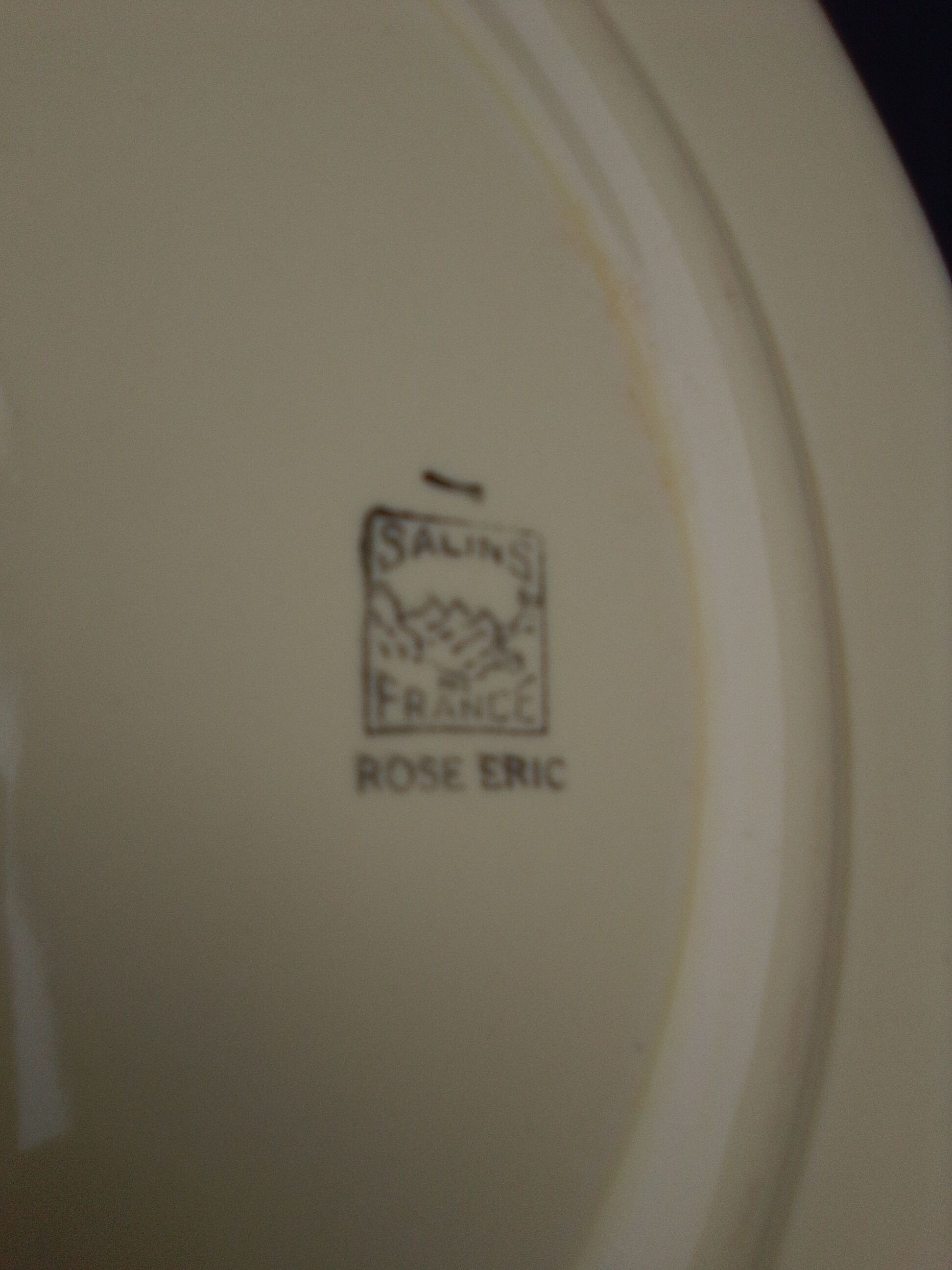 Pie dish in Salins earthenware model Rose Eric diam 30 cm