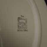 Pie dish in Salins earthenware model Rose Eric diam 30 cm