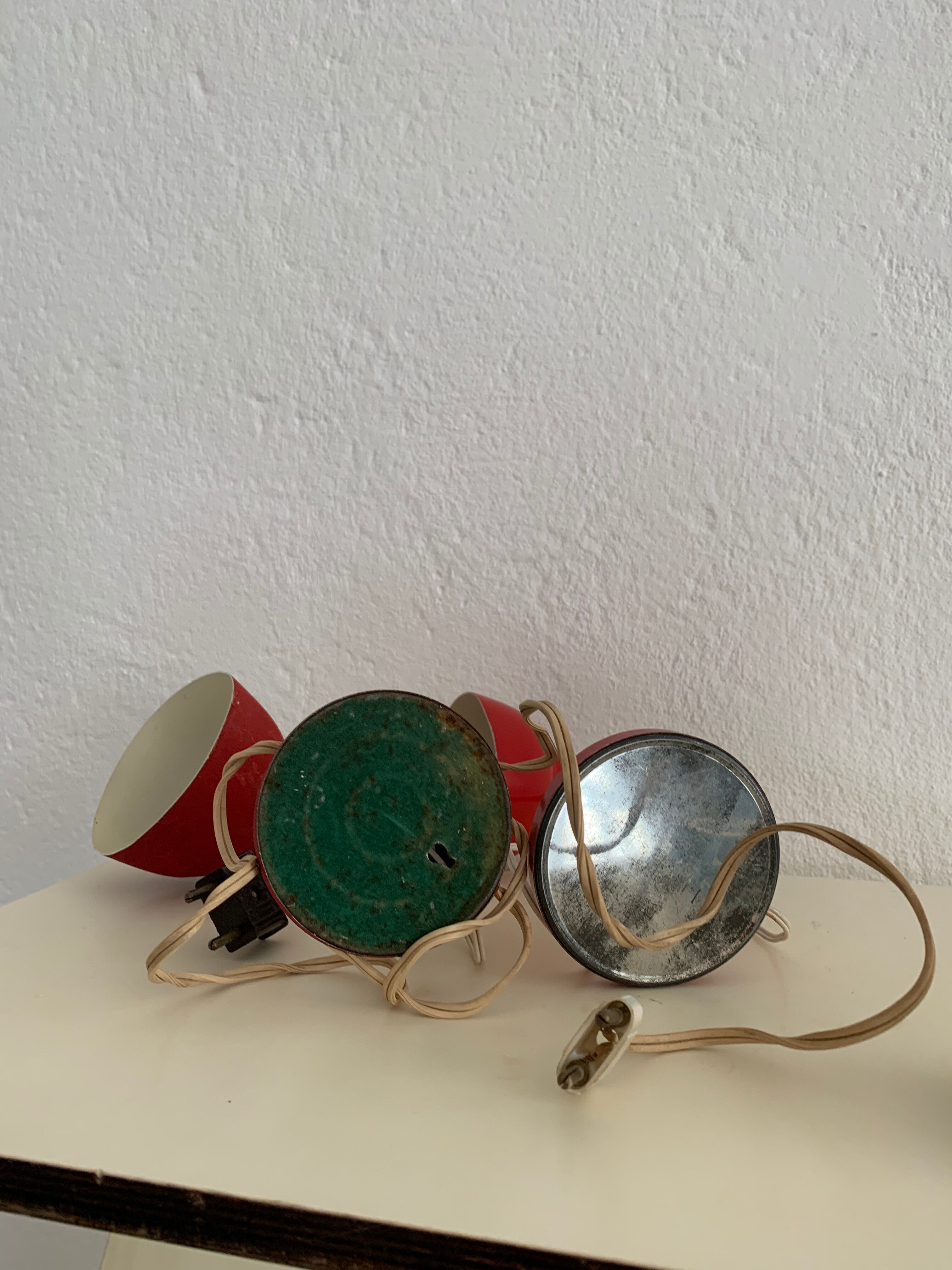 Duo vintage casserole lamps