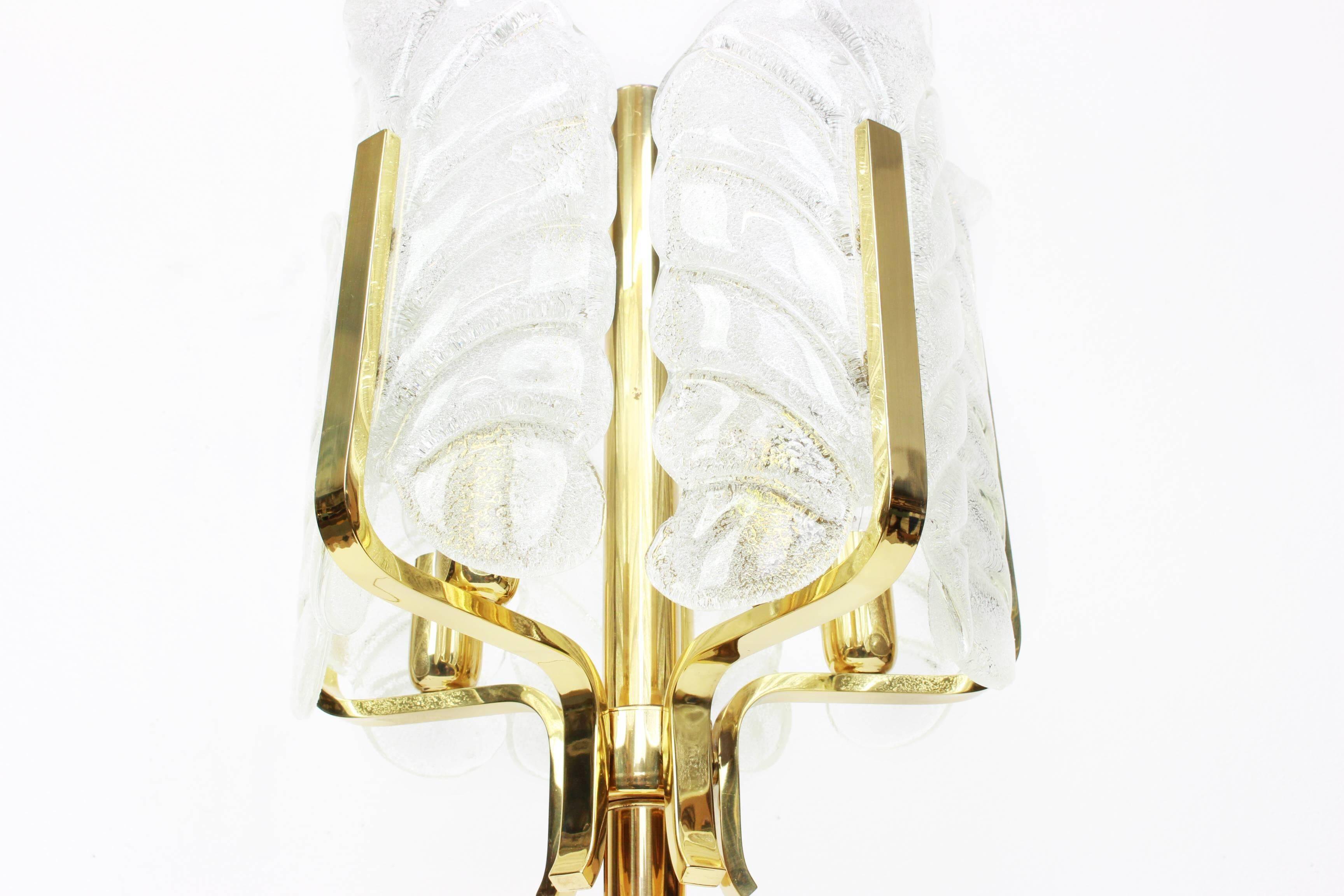 Lamp by Carl Fagerlund for Orrefors, Murano glass leaves, 1960s.