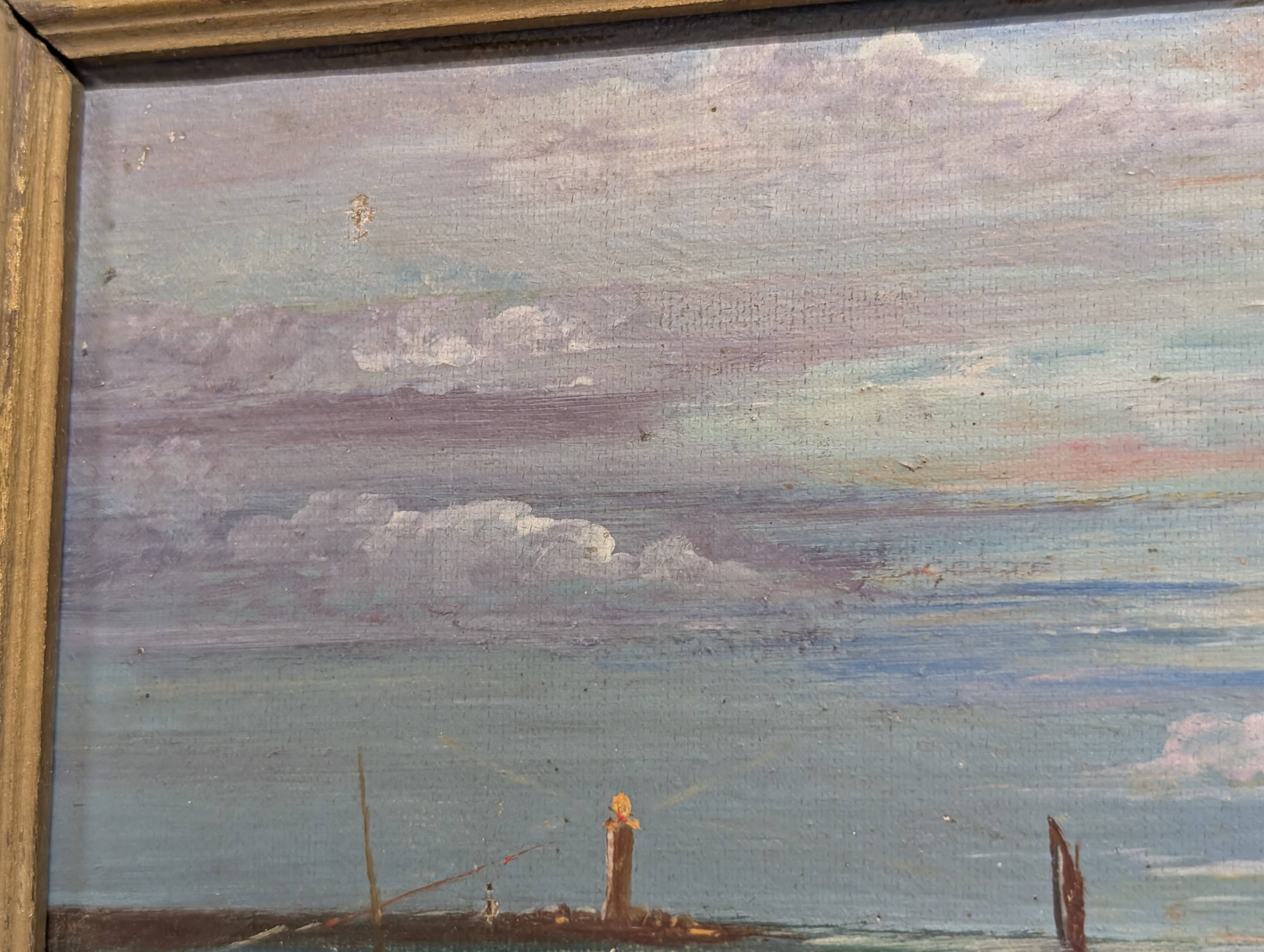 Old oil painting on canvas from the 19th/20th century.