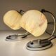 Pair of art deco lamps, chrome glass
