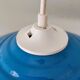 Blue lacquered metal suspension in a 70s/80s style.