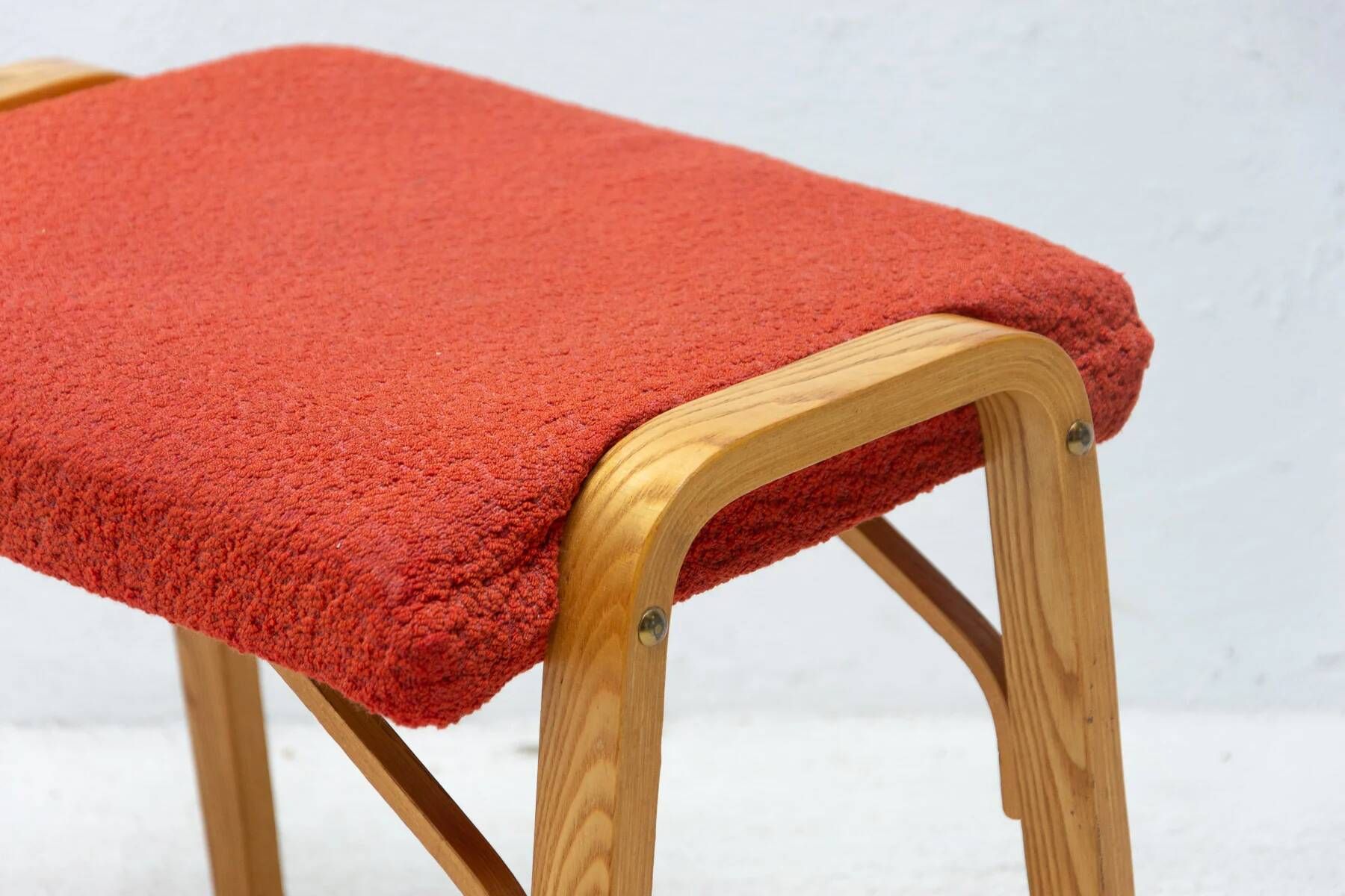 Mid-century bentwood stool by Dřevopodnik Holešov, wooden seating, 1970s