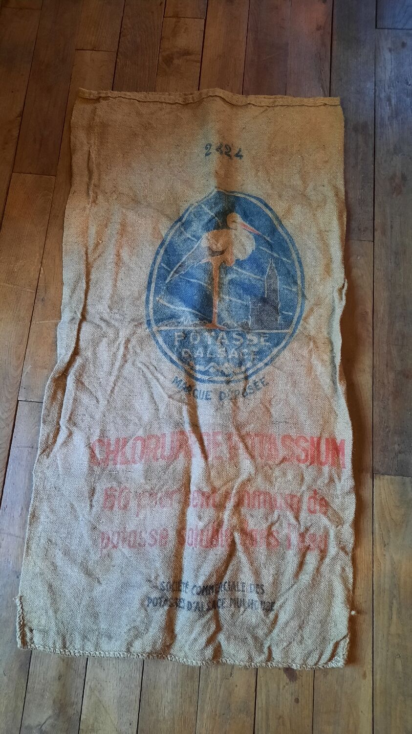 Set of 5 bags in burlap potash from Alsace