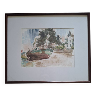 Small framed watercolor