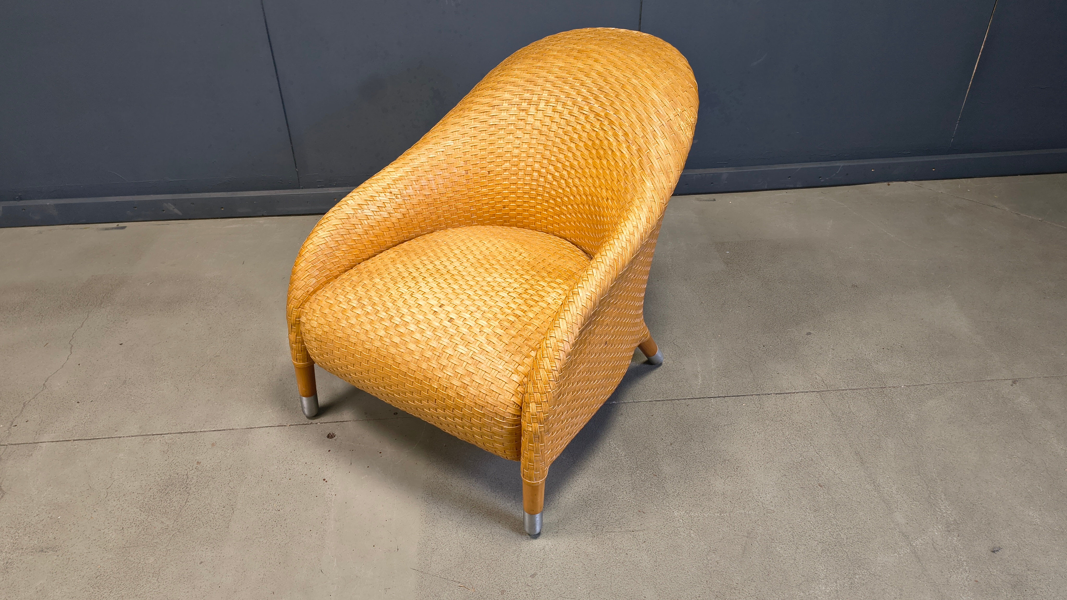 Antonio Citterio braided leather armchair, 1980s