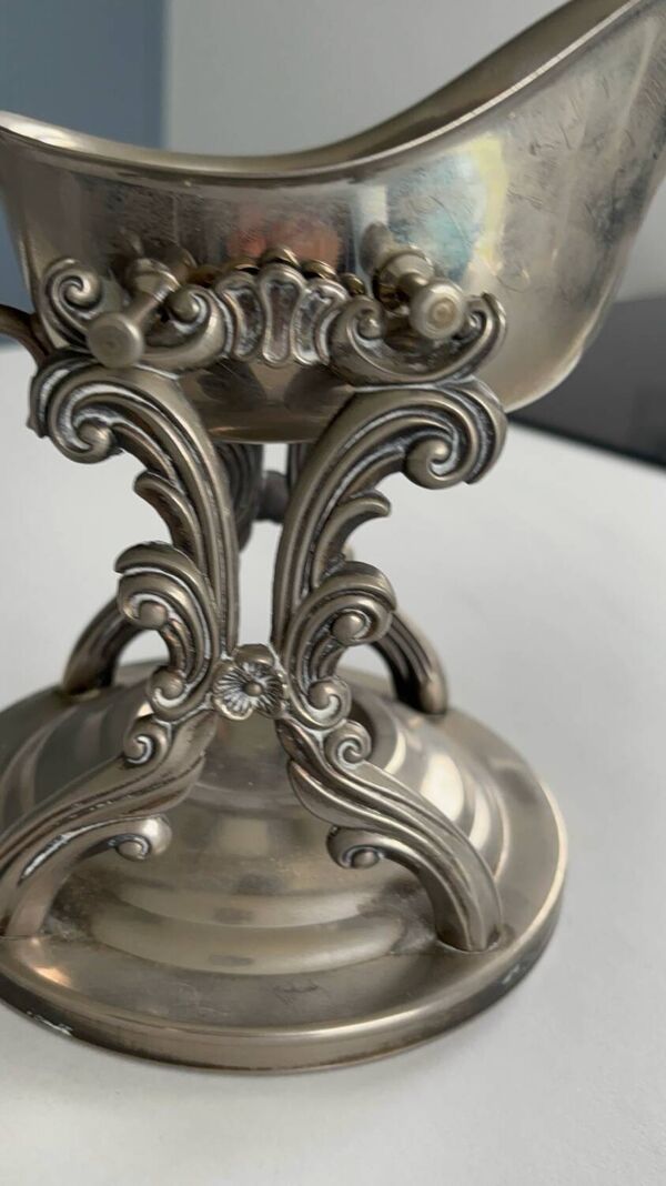 Saucière royale en métal argenté – style baroque chic