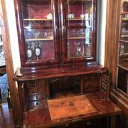 English mahogany library chest of drawers, in Empire or Restoration style.