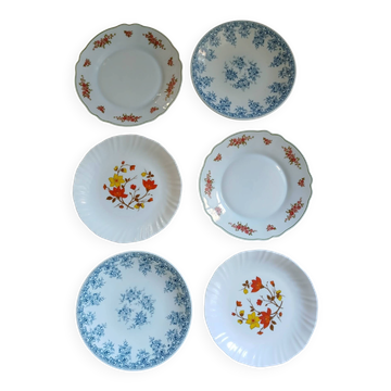 6 vintage dessert plates in Arcopal