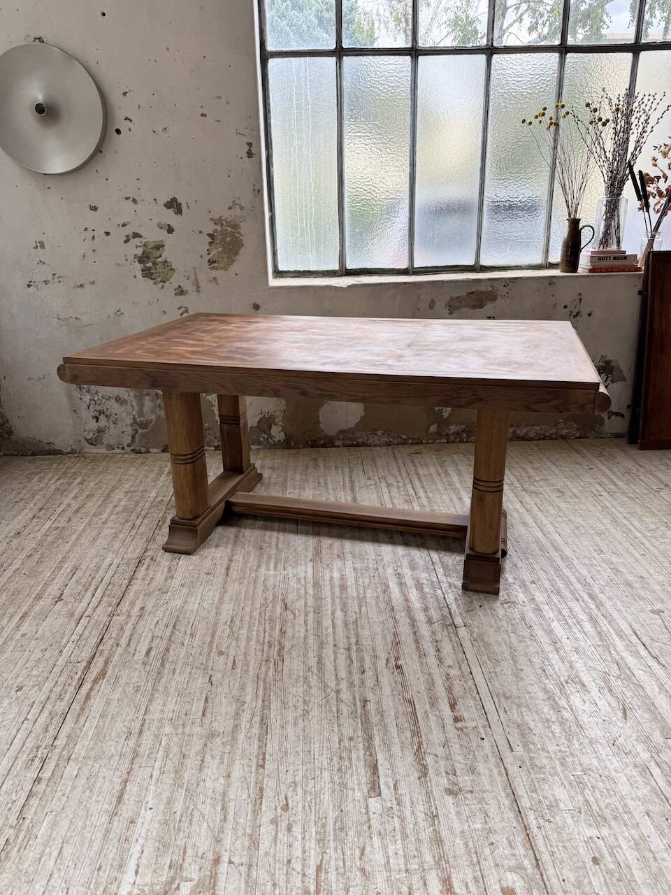 Table de repas chêne 1940 Dudouyt 240cm
