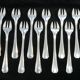 12 forks christofle art deco model boreal by luc lanel