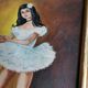 Painting kitsch vintage signed framed frame plaster dore
