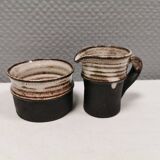 Ceramic set consisting of a sugar bowl and a milk jug from Finns keramik Denmark.