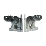 Ancient ceramic art deco bookends, elephant on terrace, no. 2325