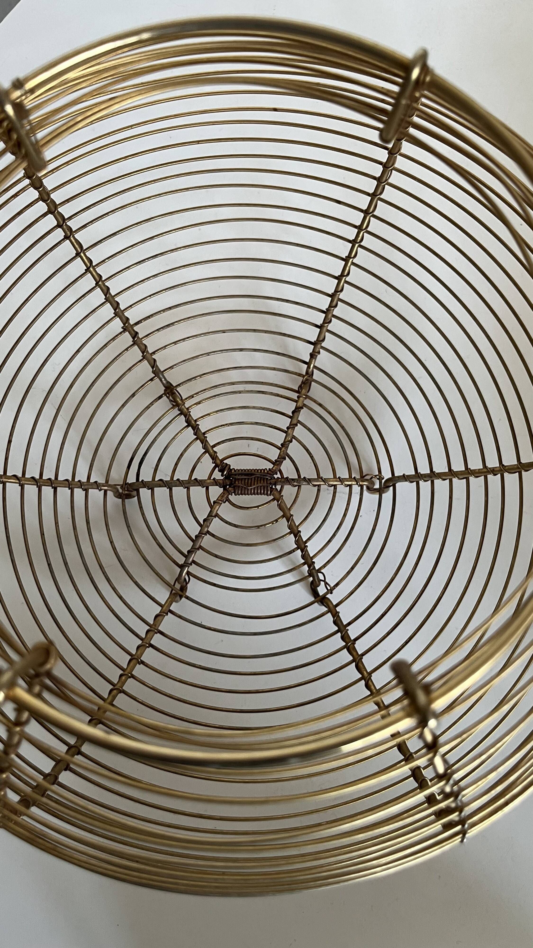 Golden metal basket 1960