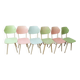 Set of 6 vintage TON chairs in painted wood, Czechoslovakia, 1964