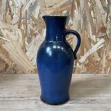 Blue stoneware pitcher by Herbert Schulze Crinitz