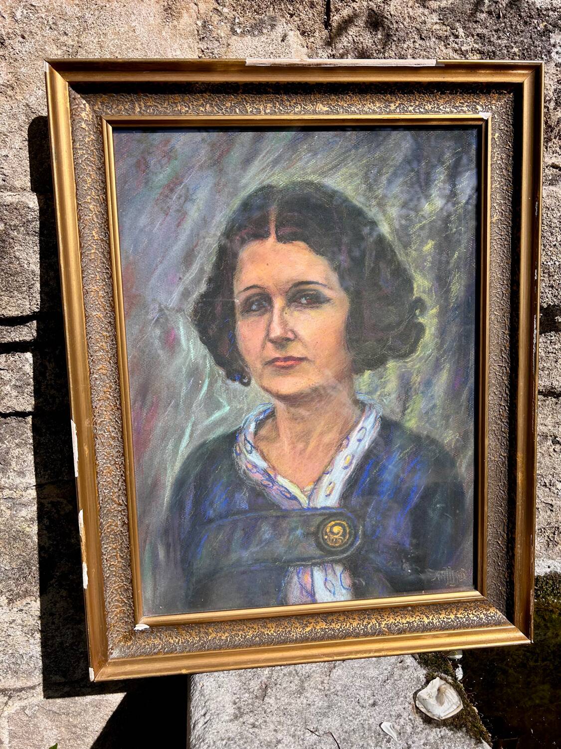 Pastel portrait painting