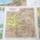 Carte Espagne et Portugal en couleurs vintage 43x43cm de 1950