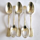 SFAM set of 5 CHINON silver-plated table spoons, antique style, 21cm