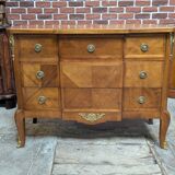 Transitional style inlaid chest of drawers