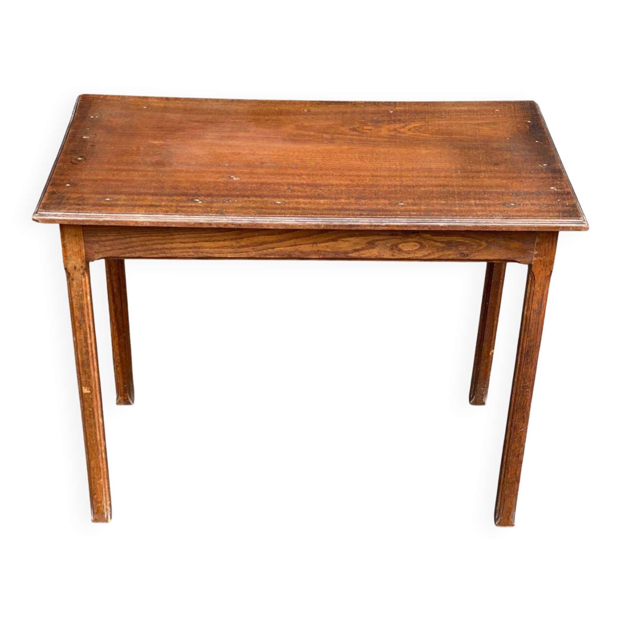 Vintage rectangular side table in solid oak from the 1920s.