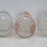 Trois anciennes bouteilles a lait en verre vintage