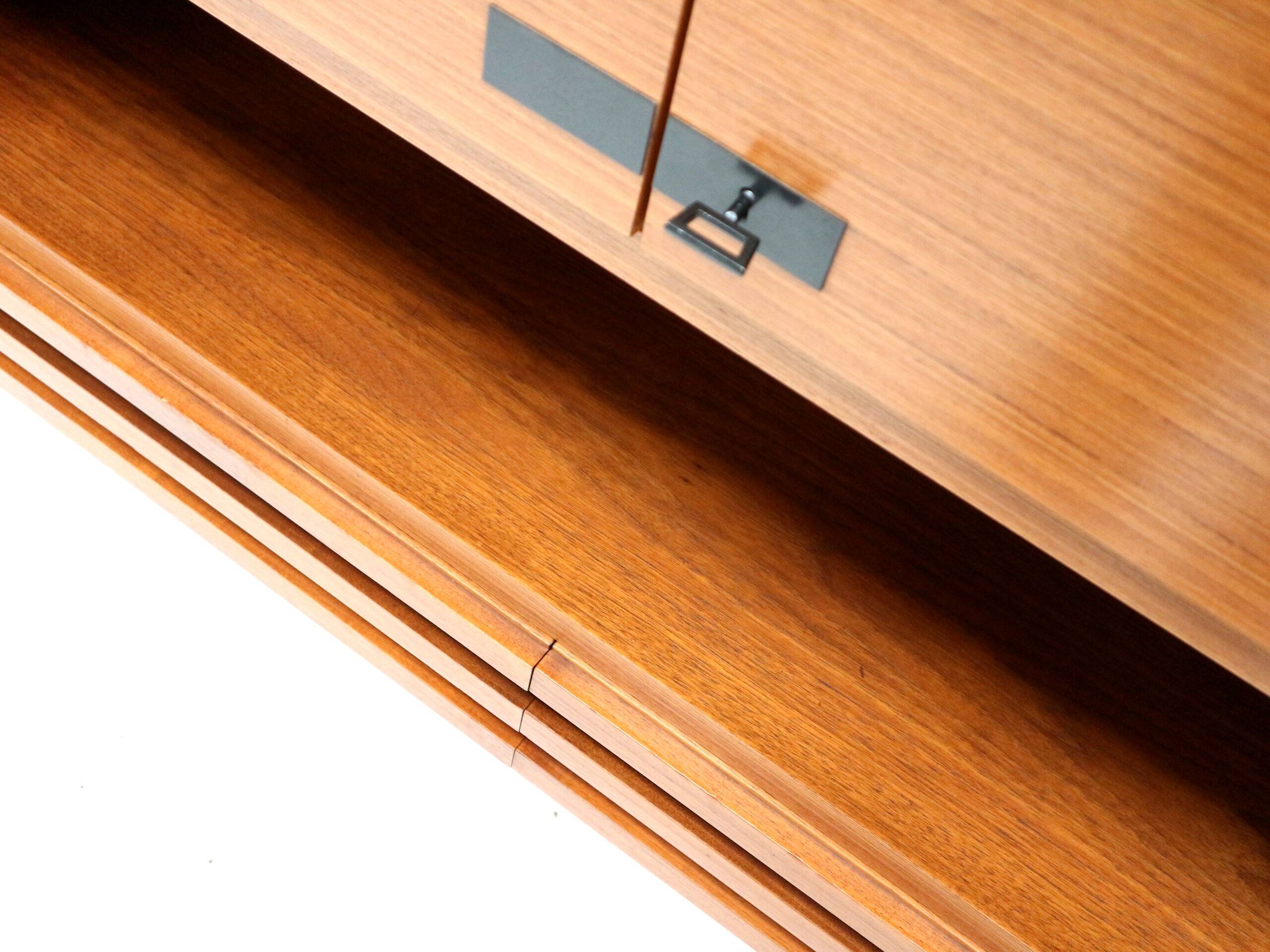 Large vintage highboard sideboard / wall unit made of teak from the 1960s