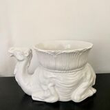 White Italian Ceramic Camel Flowerpot, Planter, Late 20th Century