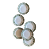 Set of 6 old hollow plates in iron earth, model Murier de Saint Amand