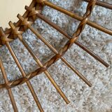 Vintage rattan sun mirror