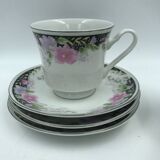 3 large cups and saucers