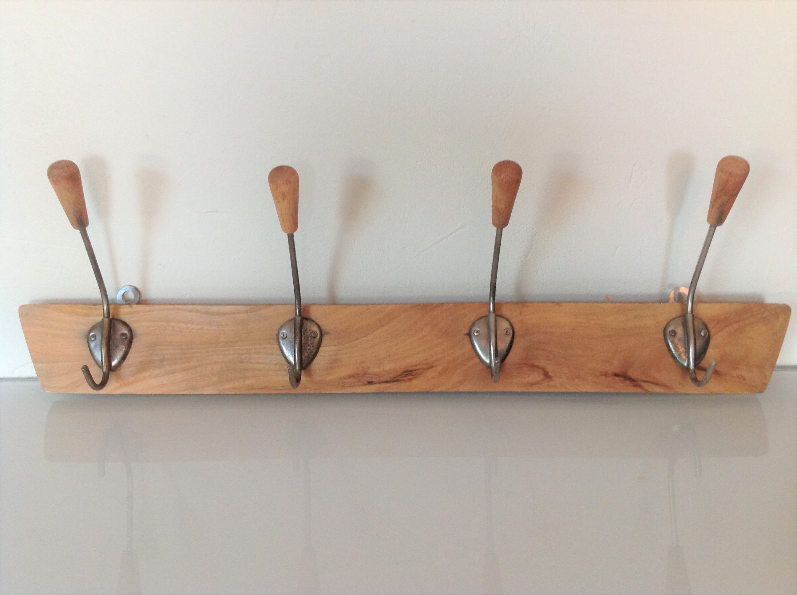 Four-headed wooden hook / vintage 60s-70s