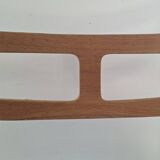 Set of Danish oak dining chairs with petrol blue covers, 1960s