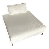 White leather pouf matching Ligne Roset sofa