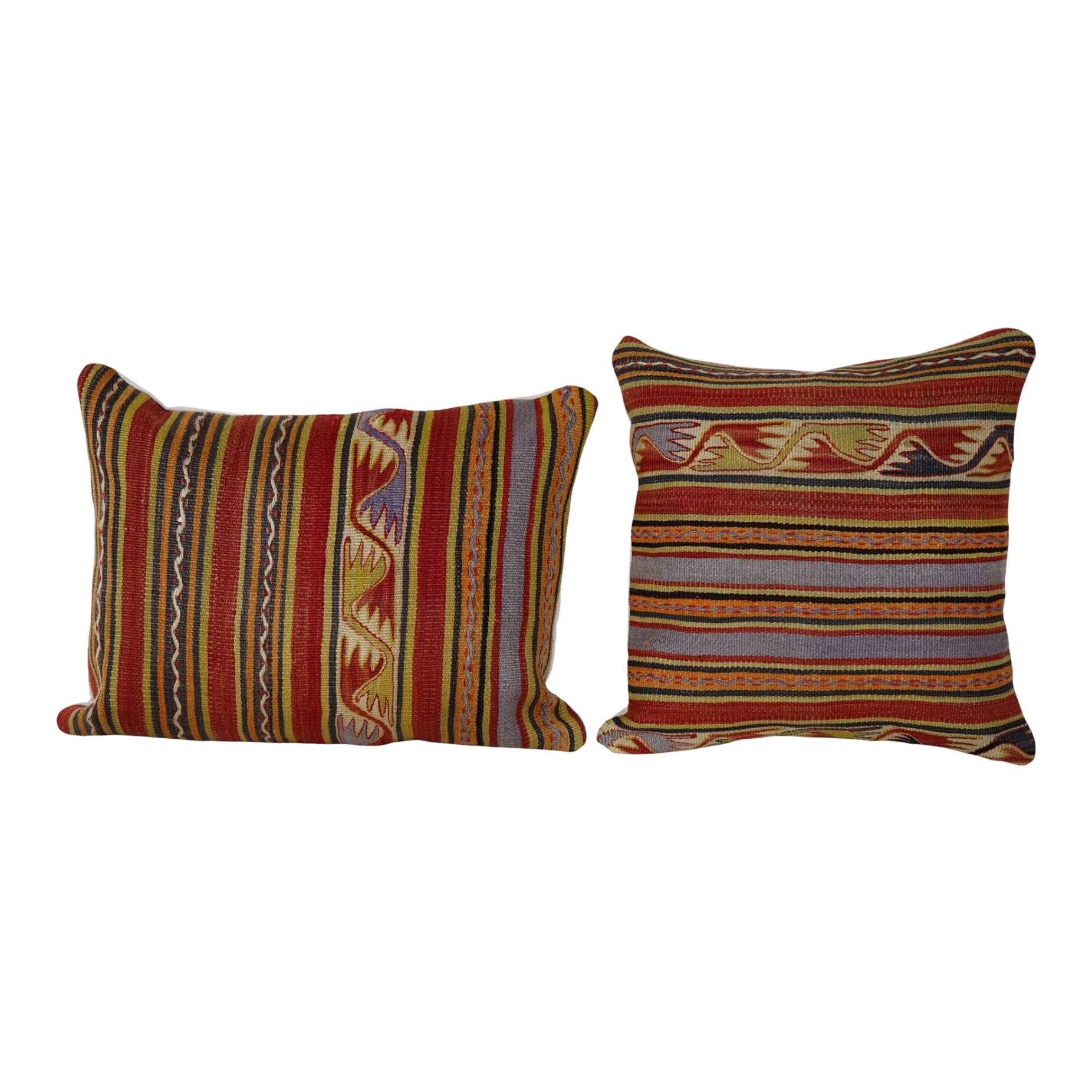 Set of 2 vintage kilim cushion covers 46x51 cm