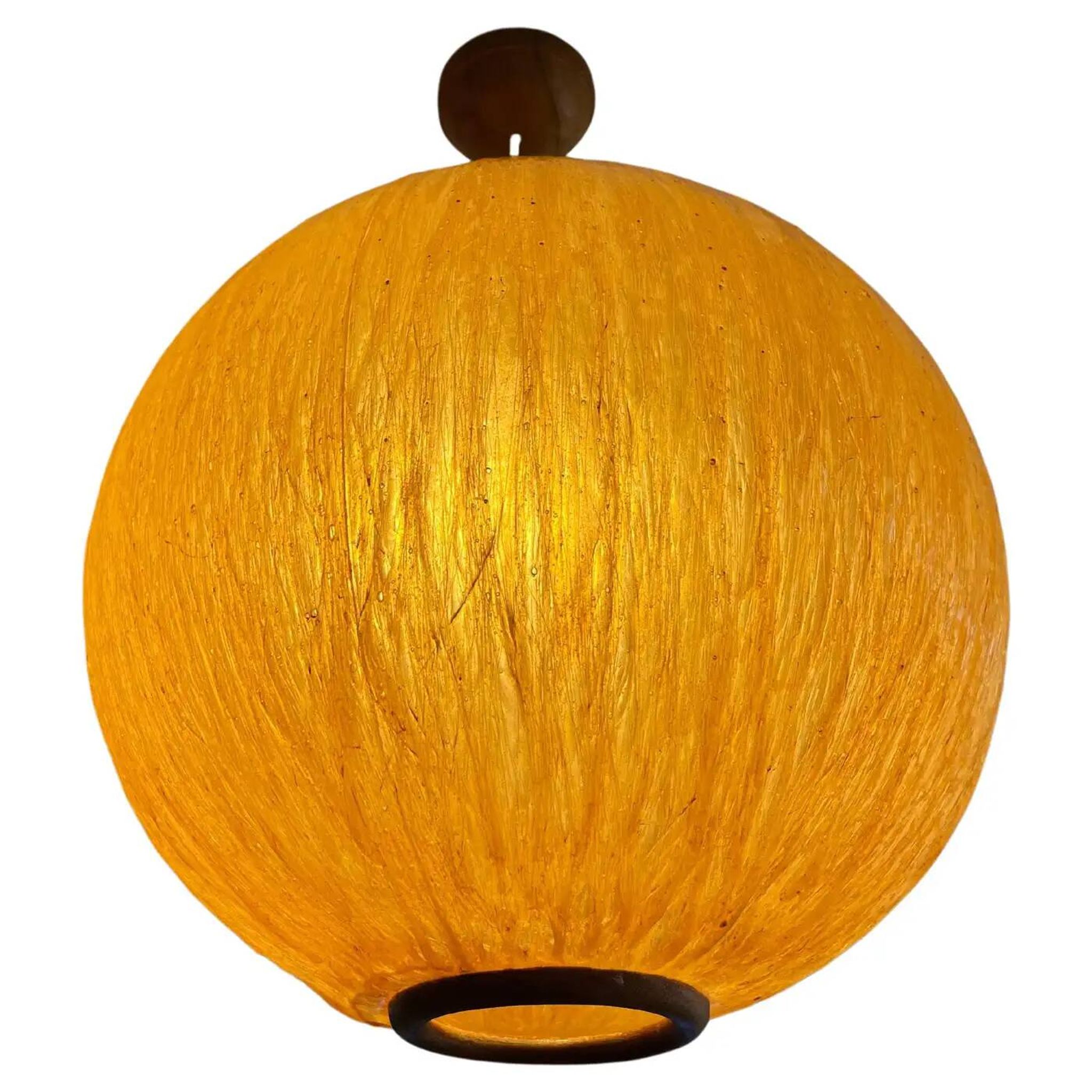 Beautiful design midcentury cocoon resin pendant, 1950s