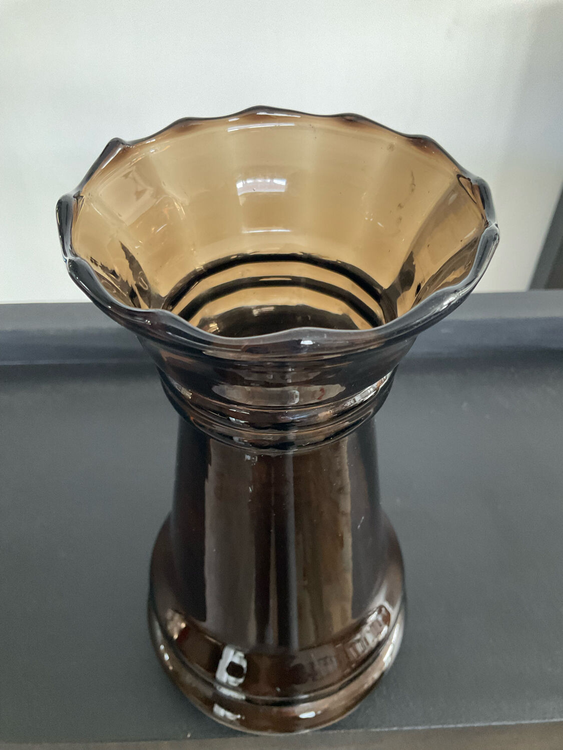 Vintage vase made of smoked glass paste