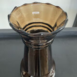 Vintage vase made of smoked glass paste