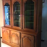 Vintage glass library in solid cherry